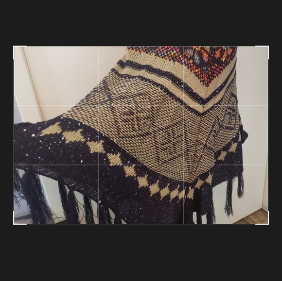 Sequin Fringe Poncho - Picture 4 of 8